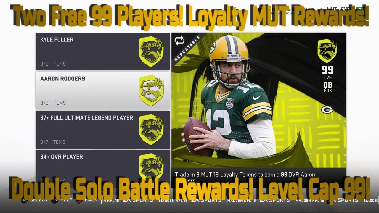 Two Free 99 Players! Loyalty MUT Rewards! Double Solo Battle Rewards! Level Cap 99!