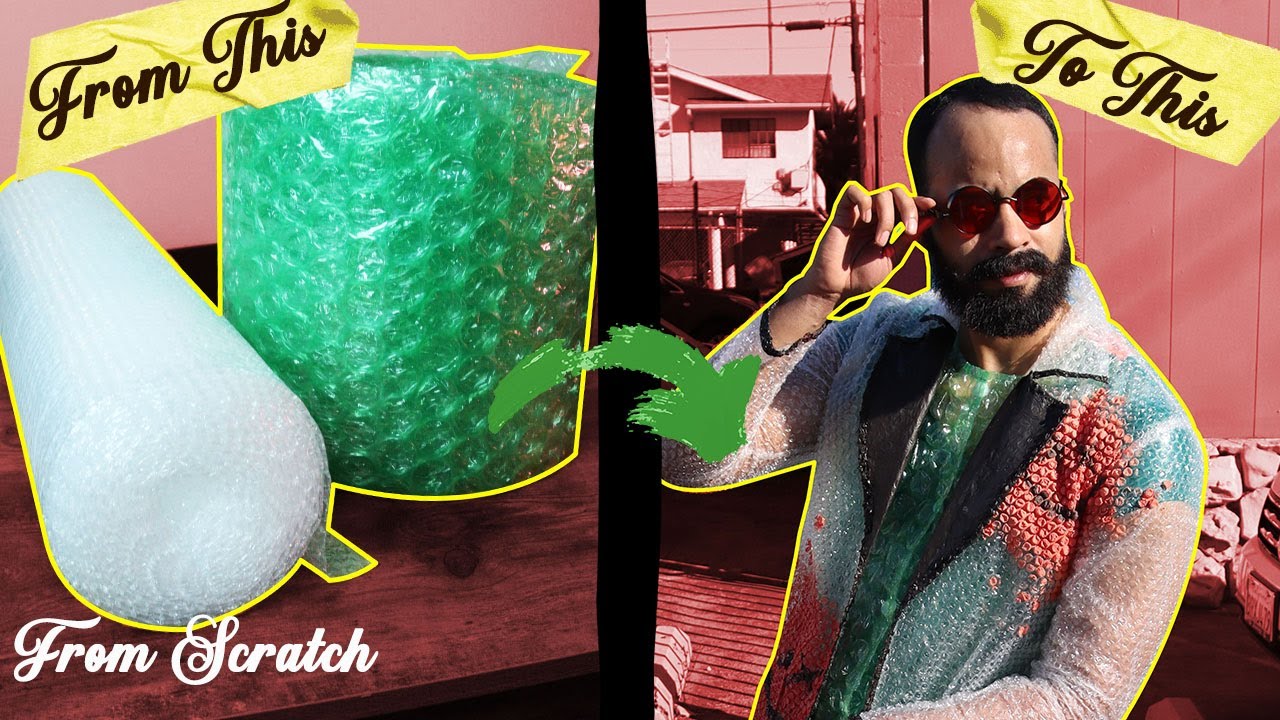 DIY CHALLENGE - TURNING BUBBLE WRAPS INTO A HIGH FASHION OUTFIT