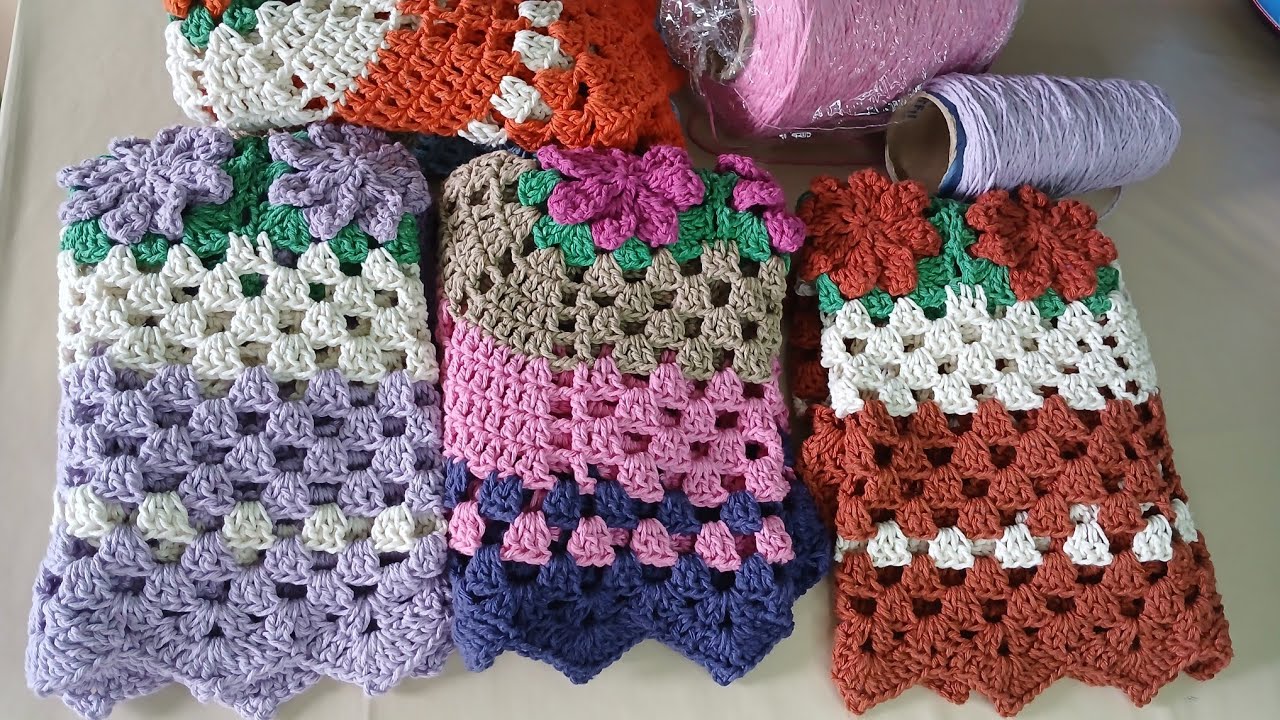 🚨5 combinações de cores em tapetes de crochê oval #coleção 