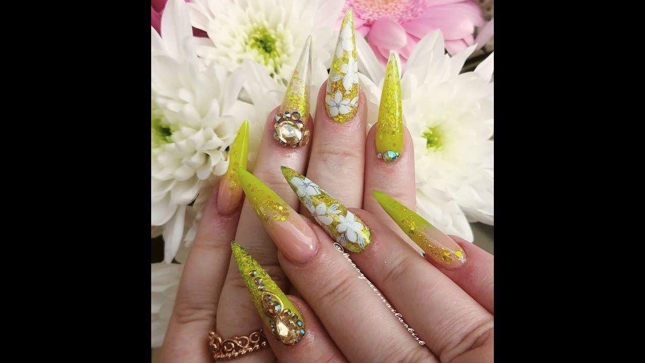 Acrylic Nails/Neon Acrylic Design Set and Glitter