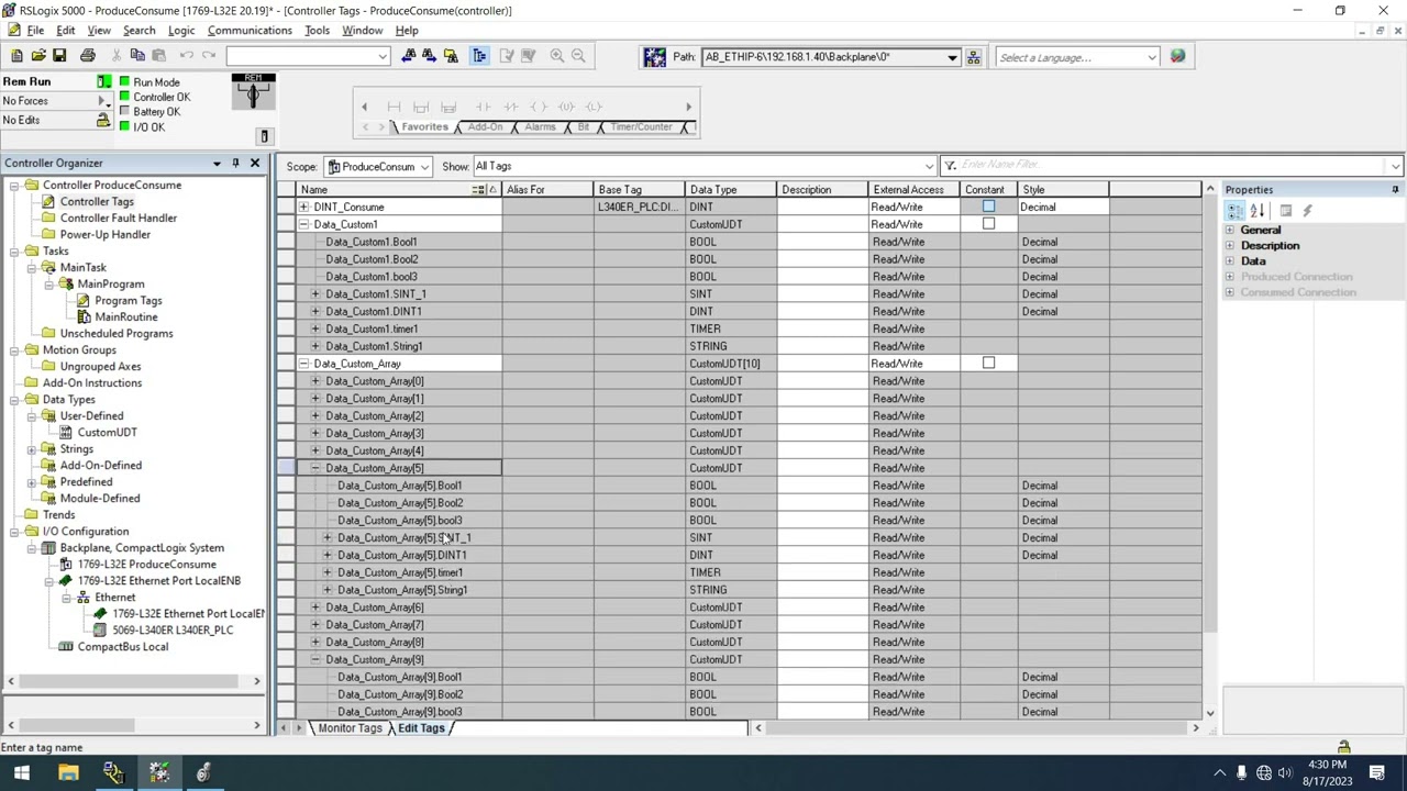 Create User Defined Tags in AB Studio 5000 - UDTs