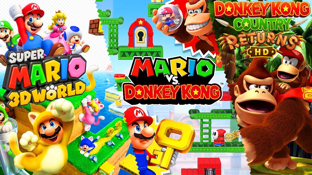 Super Mario 3D World + Mario vs Donkey Kong + Donkey Kong Country Returns - Full Game Walkthrough