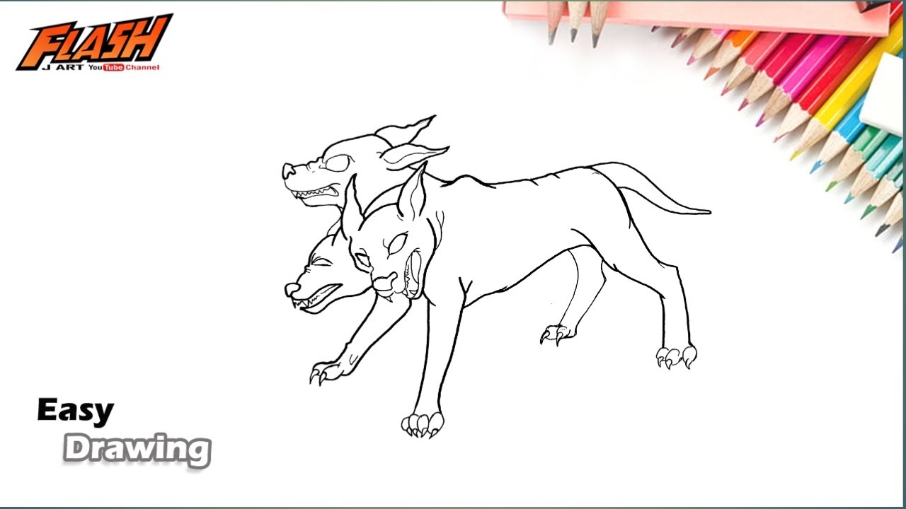 how to draw cerberus