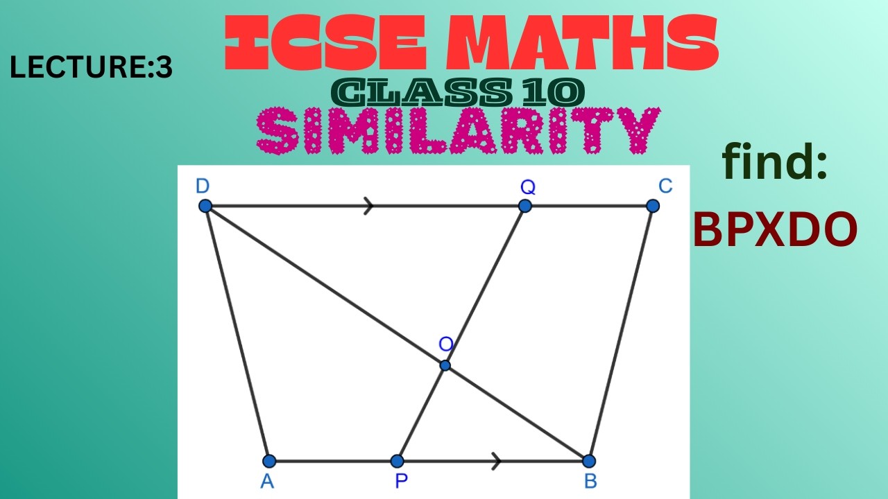SIMILARITY||ICSE MATHS||CLASS 10||ICSE BOARD||LECTURE:3