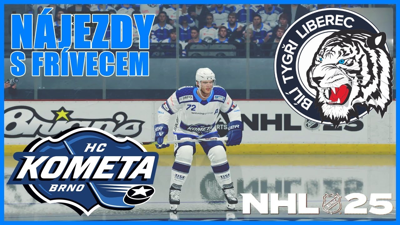 HC KOMETA BRNO VS HC BÍLÍ TYGŘI LIBEREC|NÁJEZDY S FRÍVECEM|NHL25|PS5
