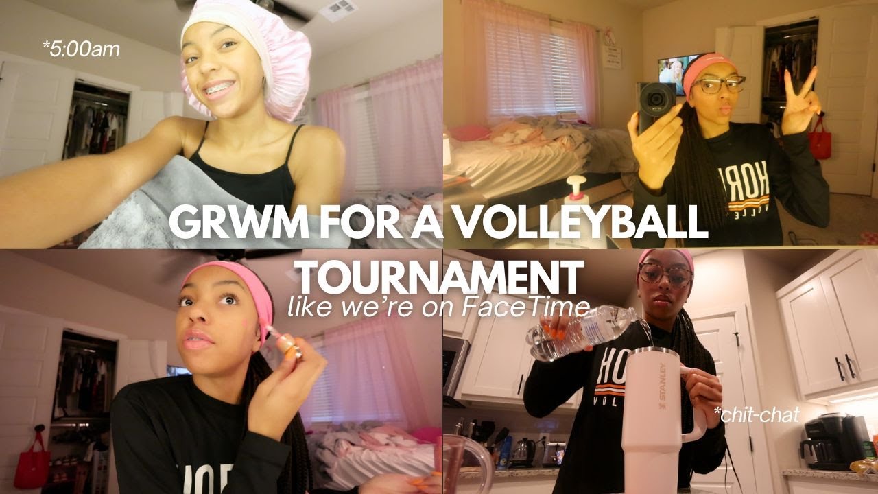 GRWM for a volleyball tournament🌅🏐 *like we're on FACETIME* (chit chat, relaxing vibes)