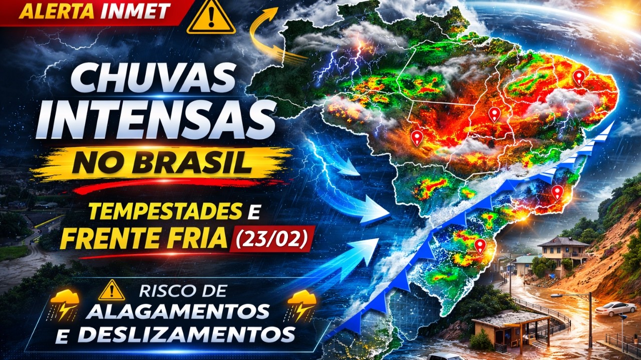 SEGUNDA-FEIRA COM ALERTA MÁXIMO NO BRASIL ⚠️ Chuvas Intensas e Frente Fria Avançam
