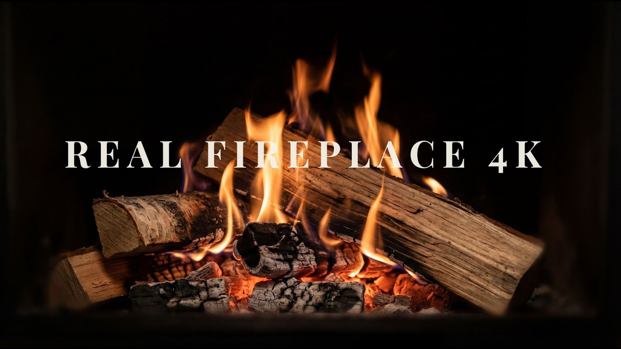 Fireplace 4K (3 Hours) – Cozy Cabin Fire Sounds for Relaxing, Studying & Deep Sleep
