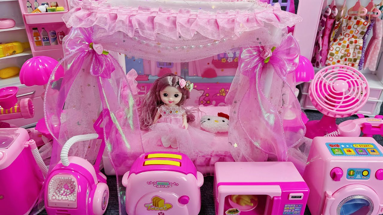 11 Minutes Super Healing & Relaxing Pink Play House Toys Barbie Doll Pink Wardrobe ASMR