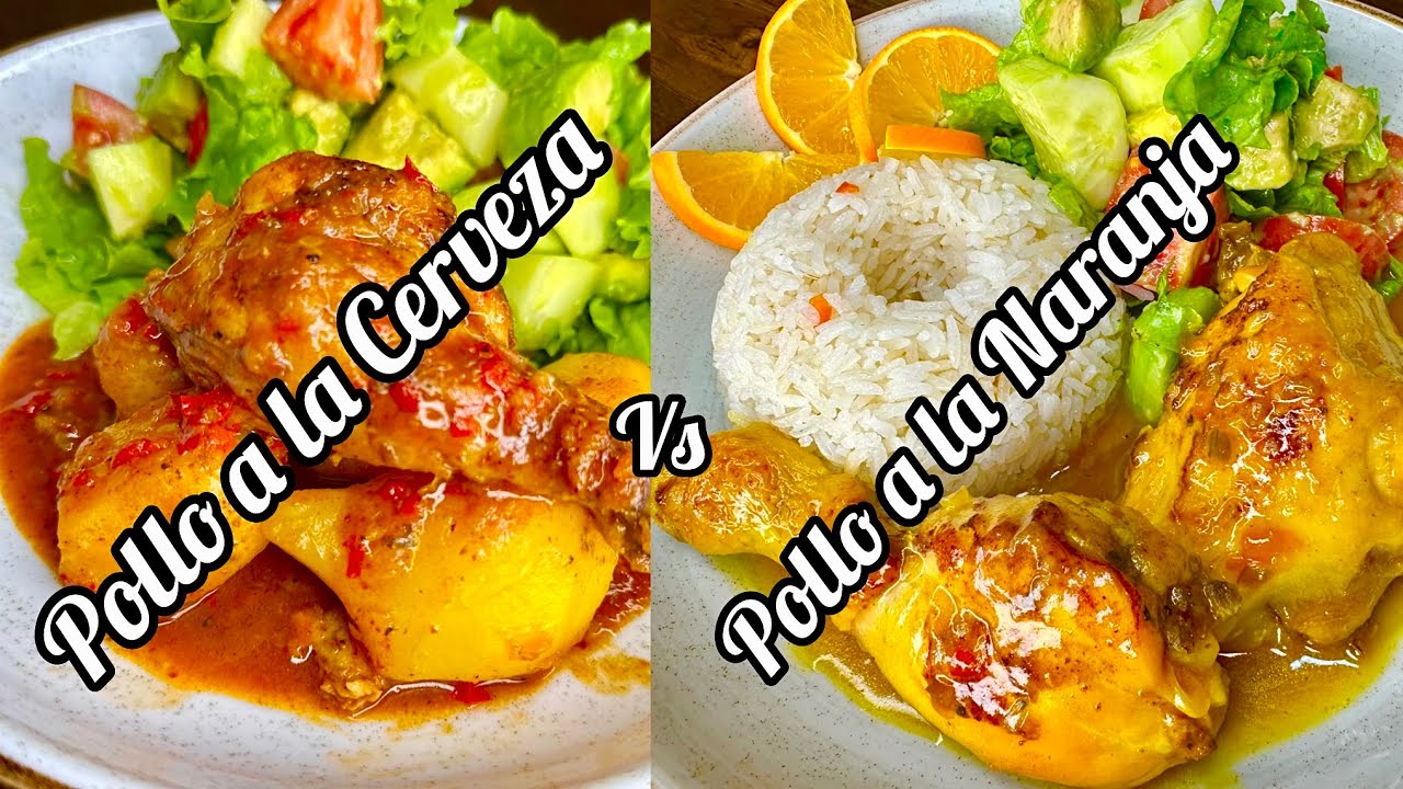 Dos recetas en menos de 4 minutos 🔥🍲Pollo a la cerveza 🍺 y a la Naranja 🍊 