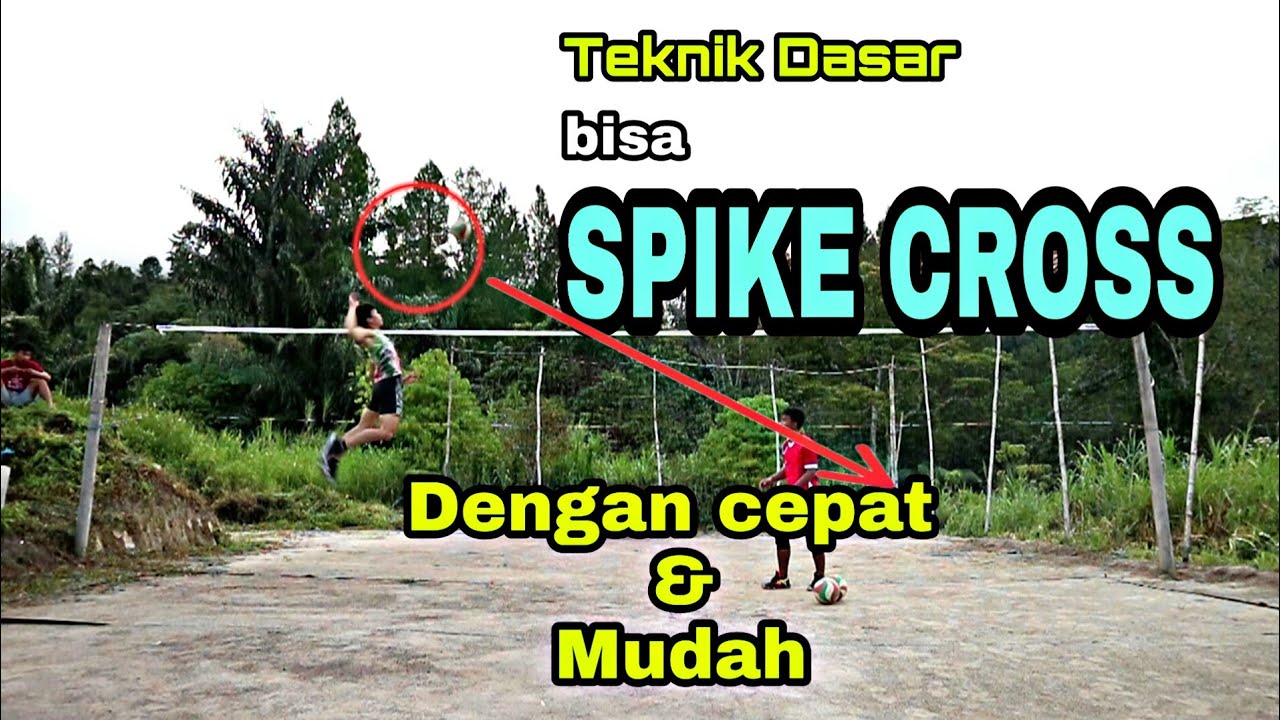 CARA melakukan spike cross , smash menyilang