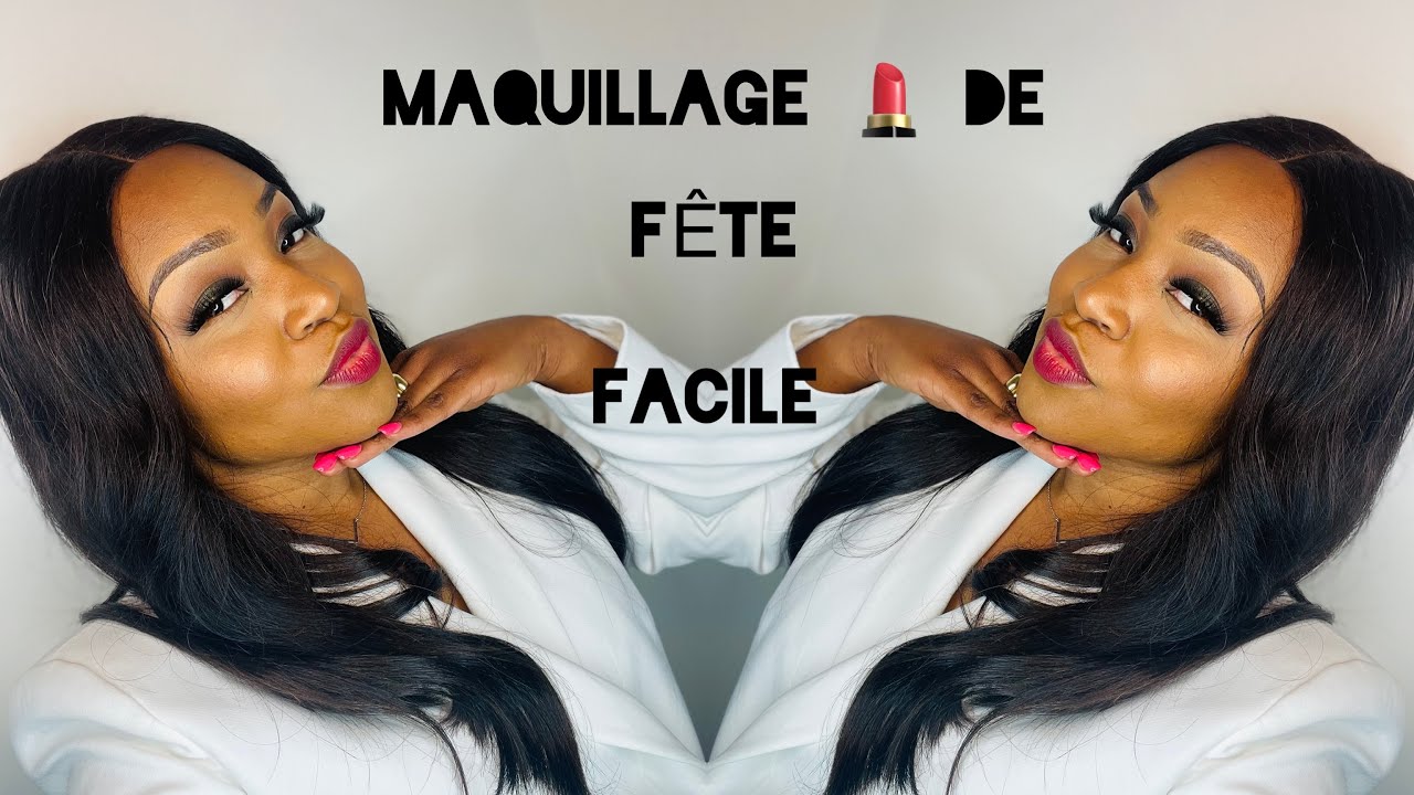 MAQUILLAGE 💄 DE FÊTE  TRÈS FACILE à RÉALISER 2021//LÈVRES ROUGE 👄  Prête pour Noël et nouvel an
