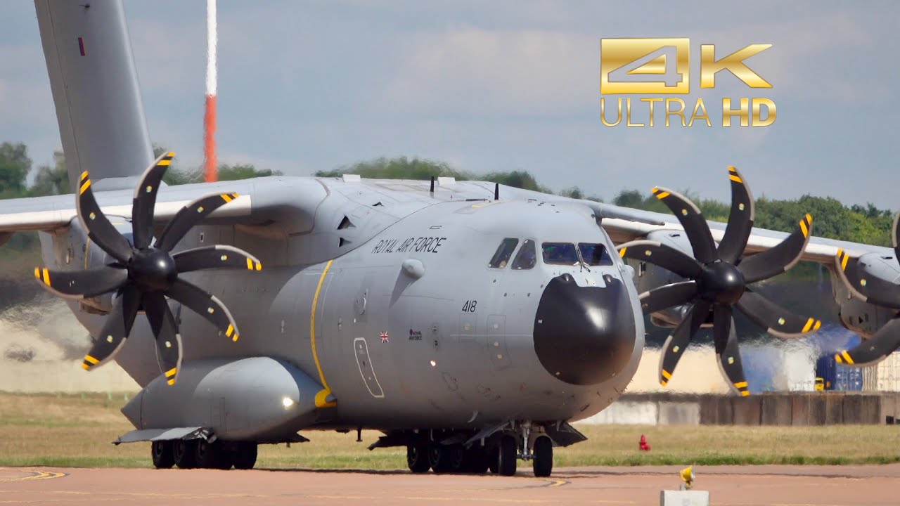 Airbus A400M Royal Air Force ZM418 arrival RAF Fairford RIAT 2024 AirShow #raf