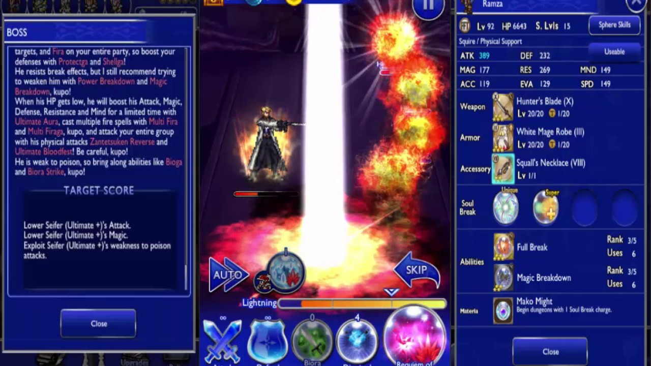 [FFRK-ita] FFVIII The Lion Wakes \ Relentless Gunblade (Ultimate +)
