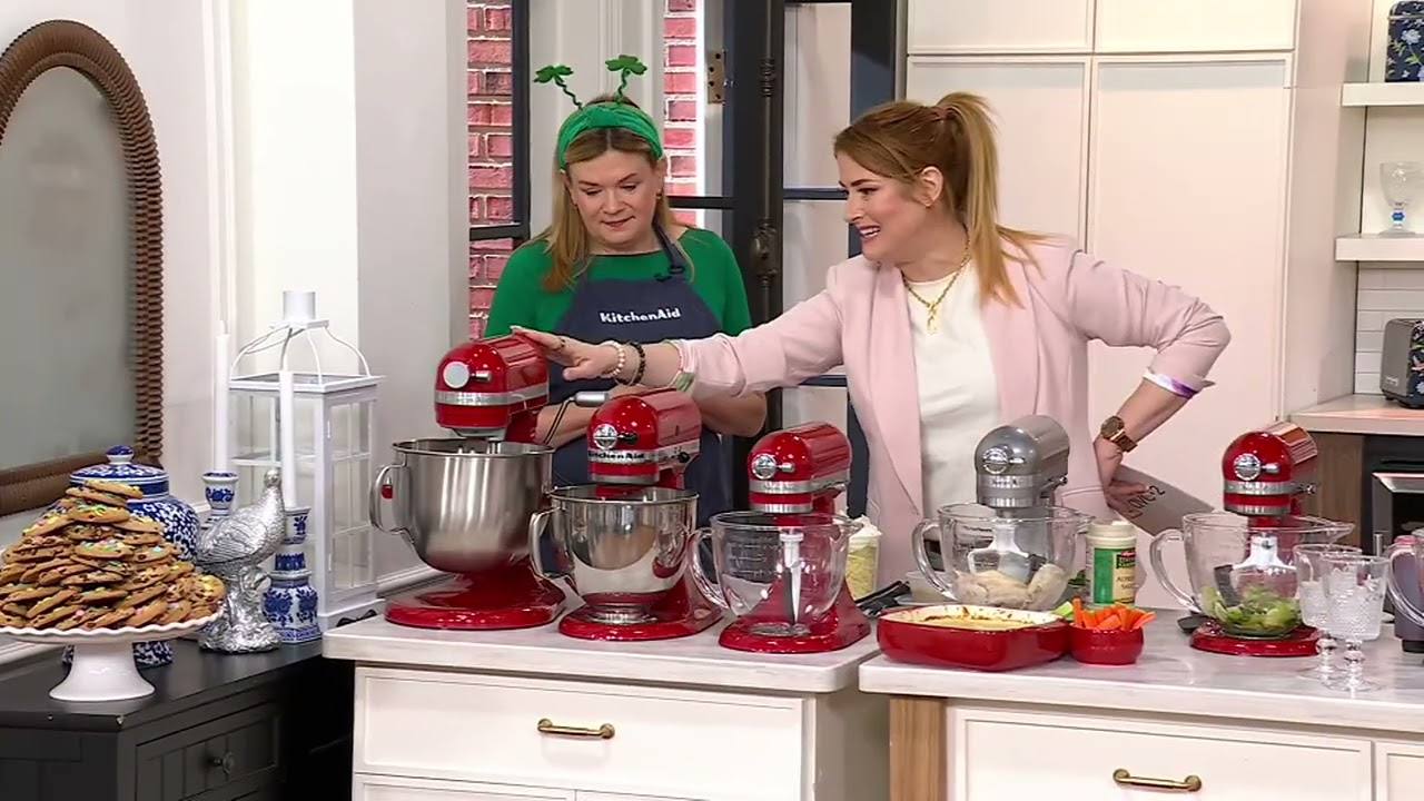 KitchenAid Artisan Mini 3.5Qt Tilt-Head Stand Mixer &amp; Glass Bowl on QVC