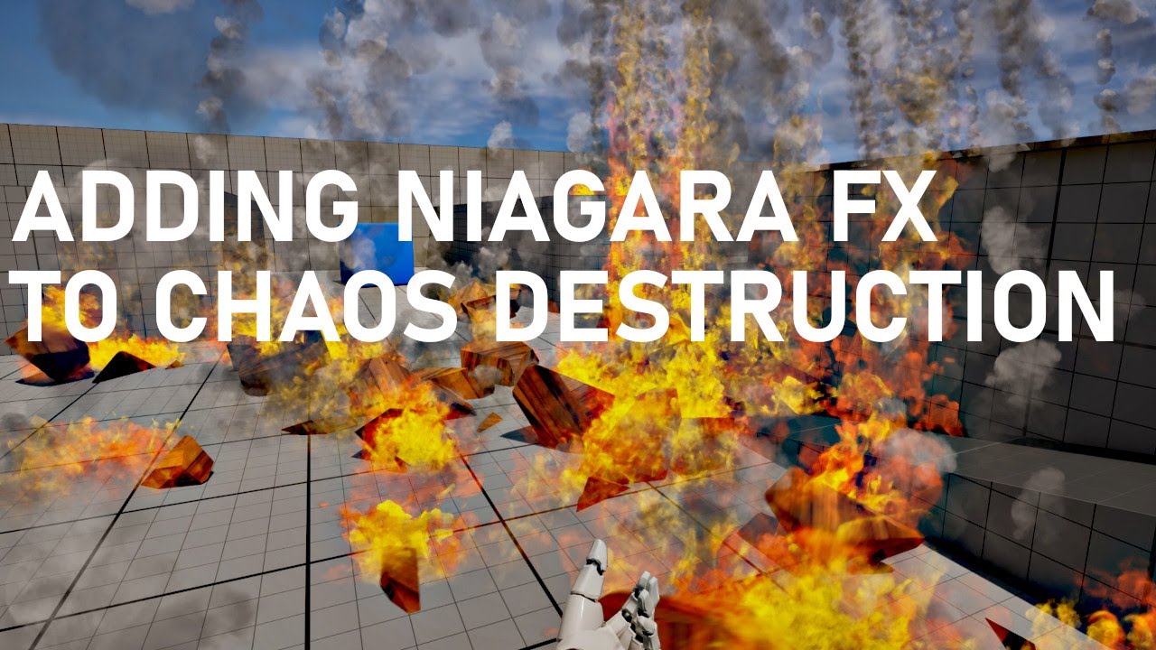 Хаос-разрушение в Unreal Engine 5 — Часть 3: Добавление эффектов Niagara с использованием интерфе...