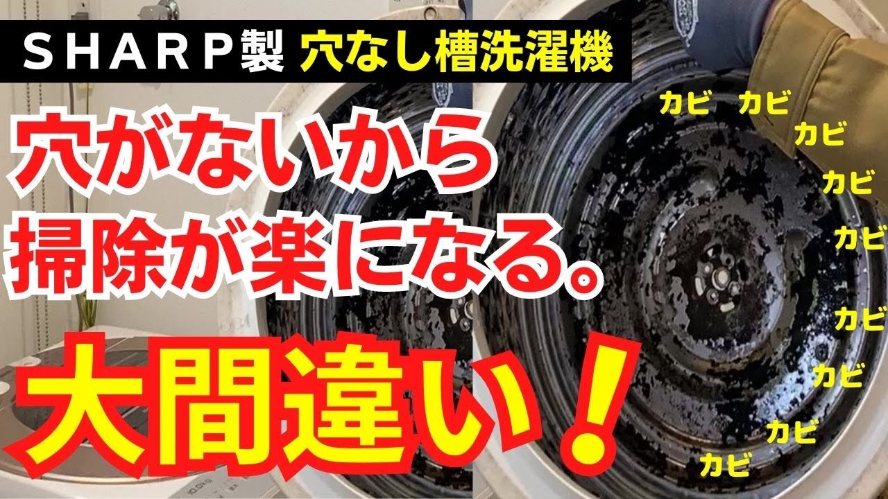 【SHARPの穴なし槽洗濯機】洗濯槽内側に潜む大量のカビに気をつけて！