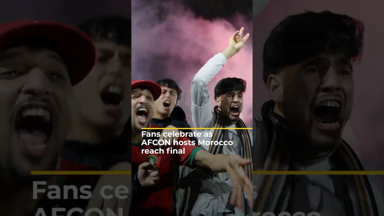 Fans celebrate as AFCON hosts Morocco reach final | AJ#shorts