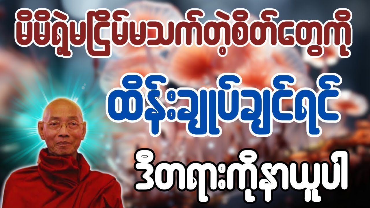 မိမိရဲ့မငြိမ်မသက်တဲ့စိတ်တွေကို ထိန်းချုပ်ချင်ရင် ဒီတရားကိုနာယူပါပါချုပ်ဆရာတော် ဒေါက်တာအရှင်နန္ဒမာလာဘ