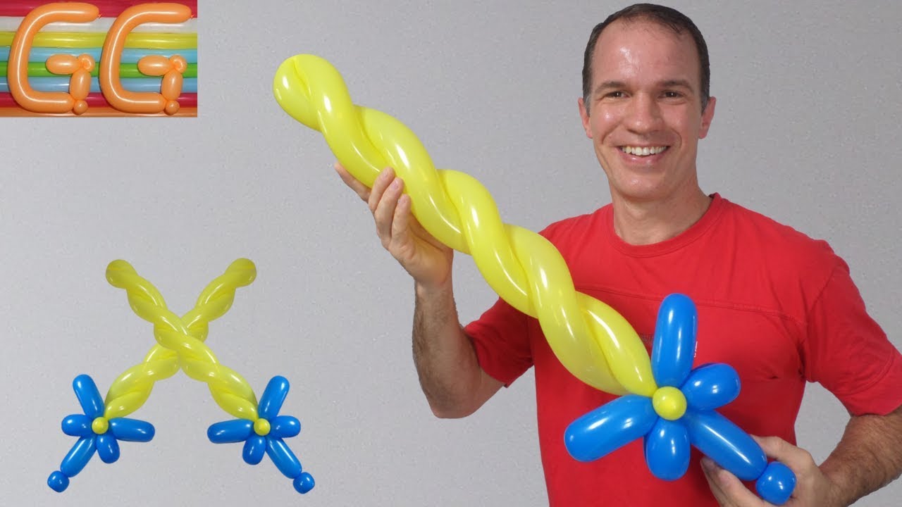 como hacer una espada con globos largos - globoflexia espada - como hacer figuras con globos