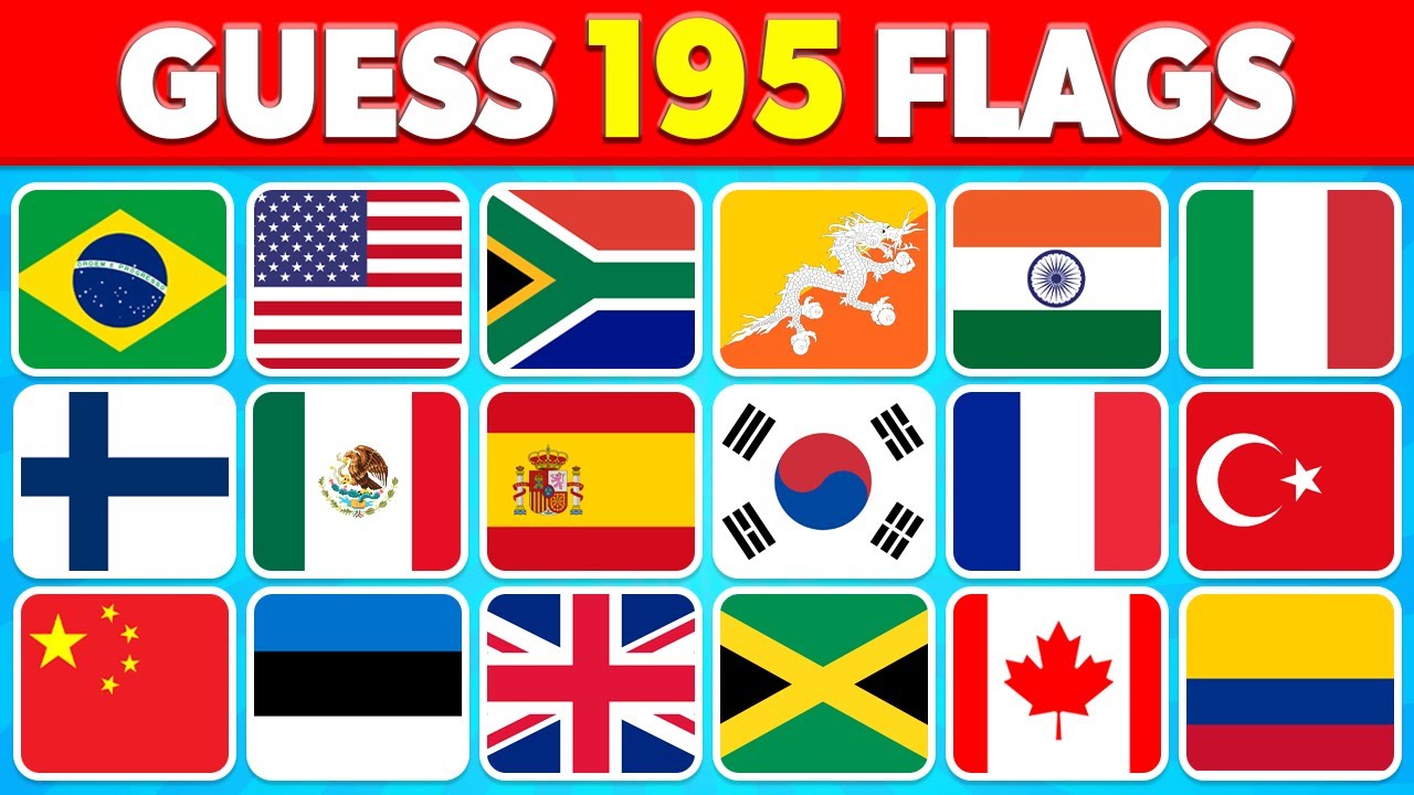 Guess the Countries by Their Flags 🚩 | Can You Guess 195 Flags?