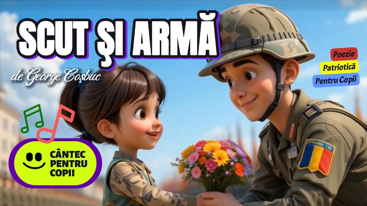 Scut și Armă de George Coșbuc | C&acirc;ntec pentru copii | Desene animate educative