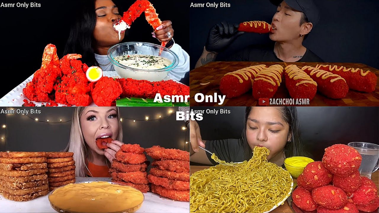 ASMR Hot Cheetos Food Compilation//Compilation///no talking///Bites only////asmr Mukbang//asmr food