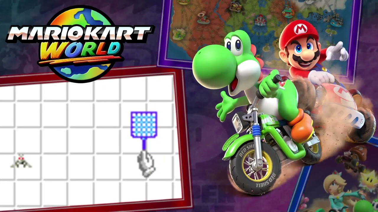 Flyswatter Minigame (Level 1) [Mario Paint] - Mario Kart World (Slowed Down)