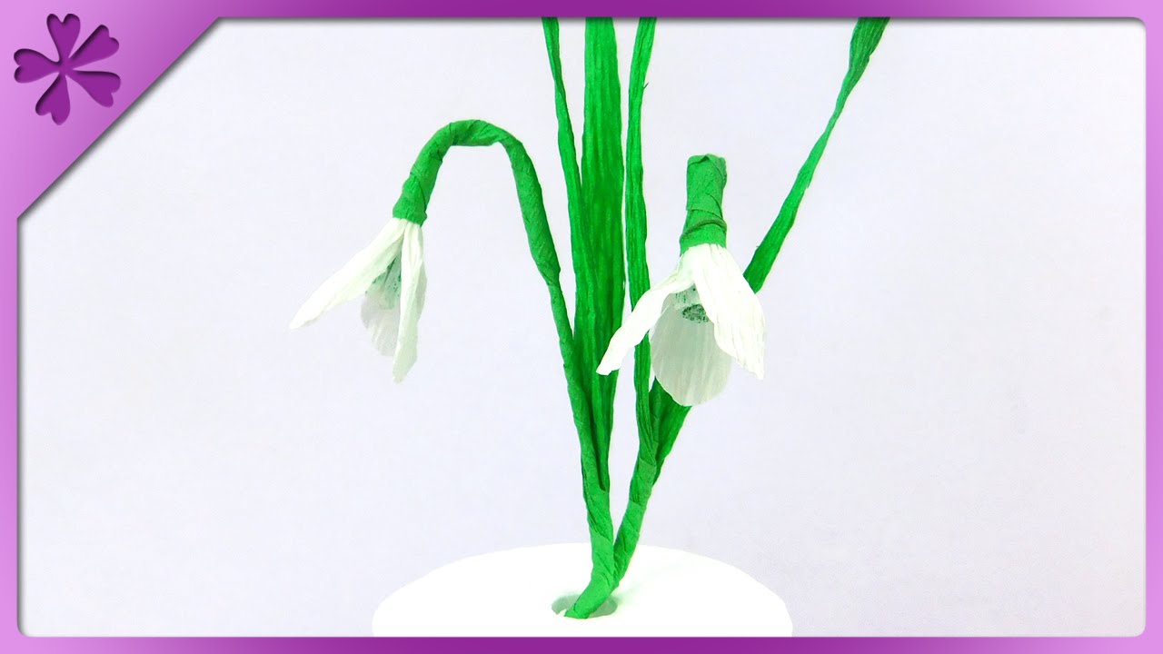 DIY Tissue paper snowdrop (ENG Subtitles) - Speed up #205
