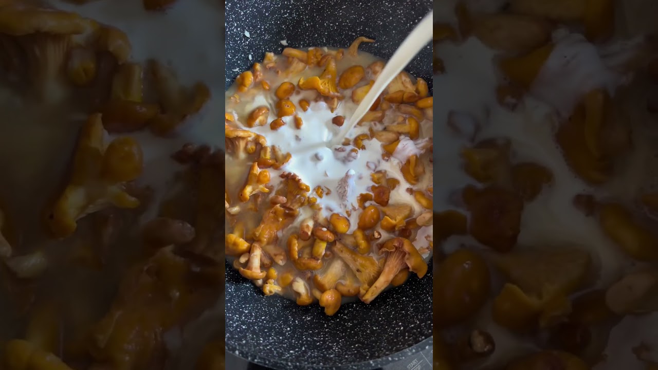 Chanterelle mushrooms pasta. #recipe #recipeshorts #cooking
