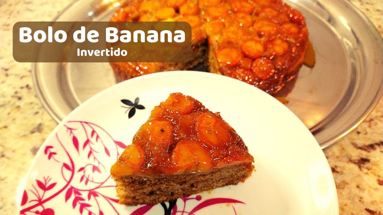 Bolo de Banana Invertido e Caramelizado || Bolo Vegano
