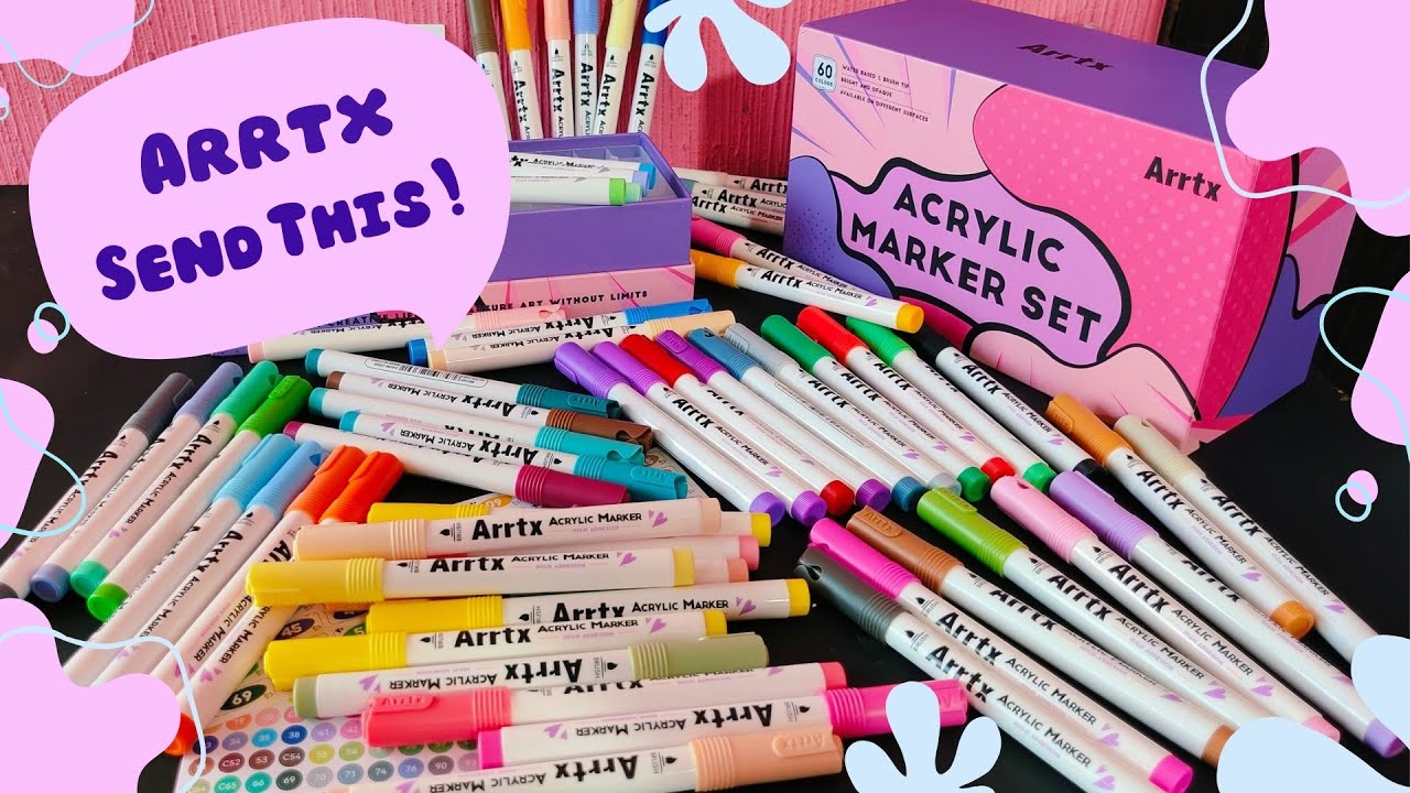 Received This From Arrtx!! 🔥 Unboxing 60 Colours Anime Acrylic Markers 💜🩷