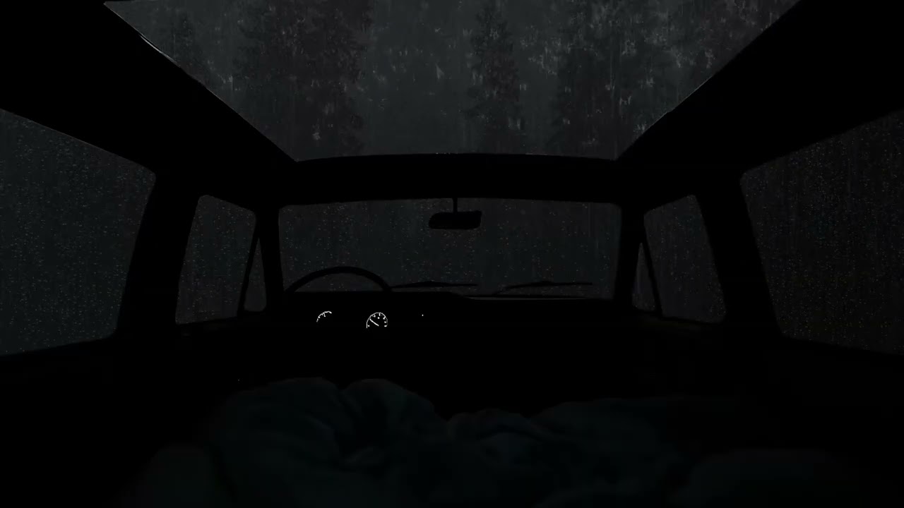 Soothing Rain and Thunder 😴 Deep Sleep Inside a Camping Car with Raindrops Tapping the Window ⛈️