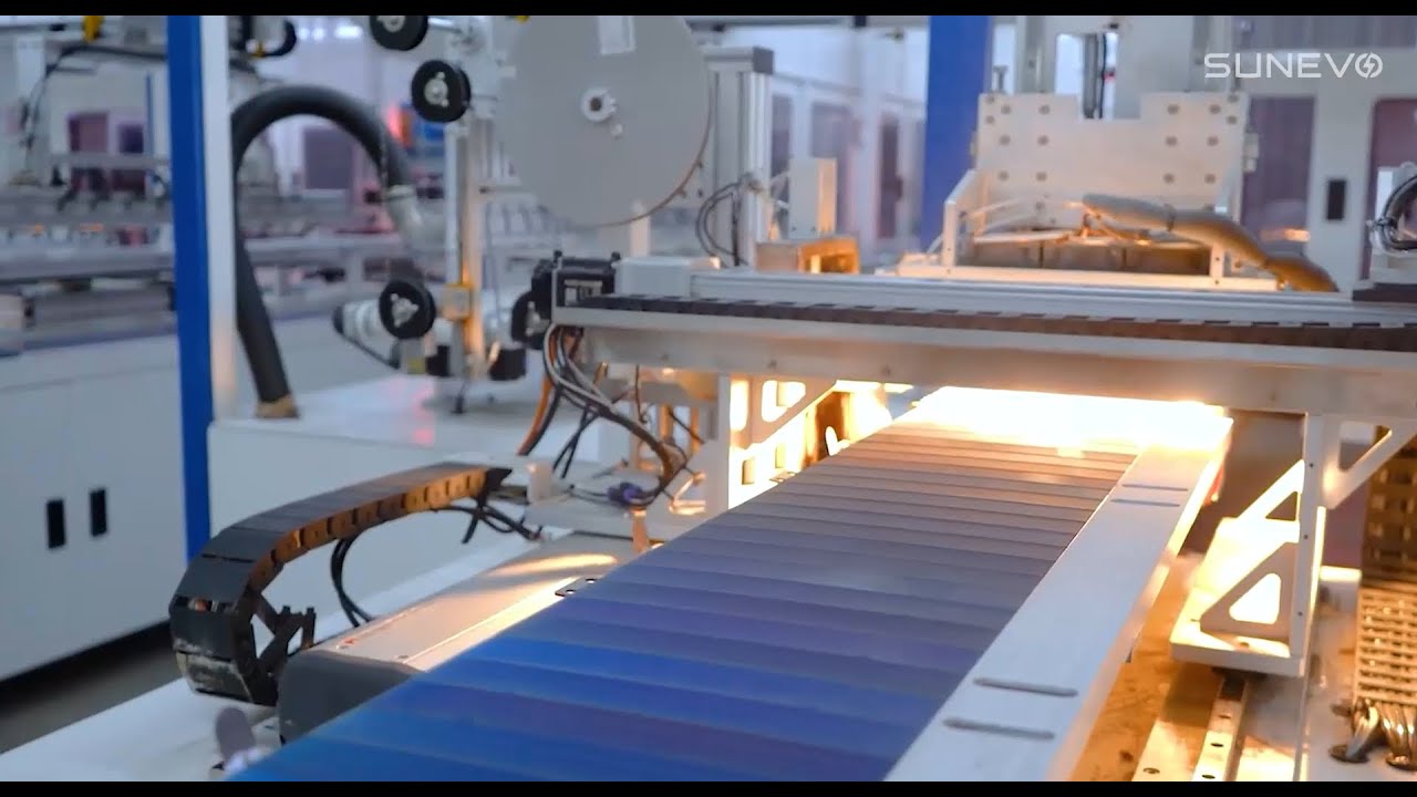 Shingled solar panel production line