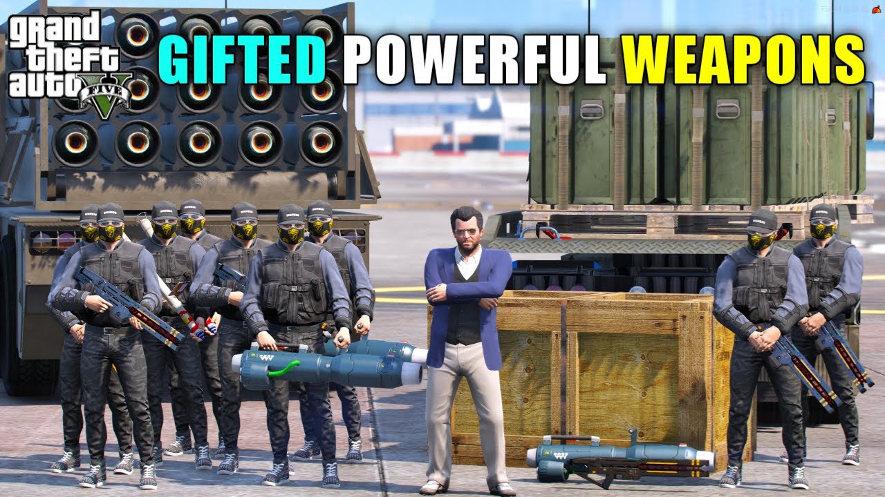 GTA 5 : MICHAEL PRESIDENT GIFTED POWERFUL WEAPONS TO SECURITY