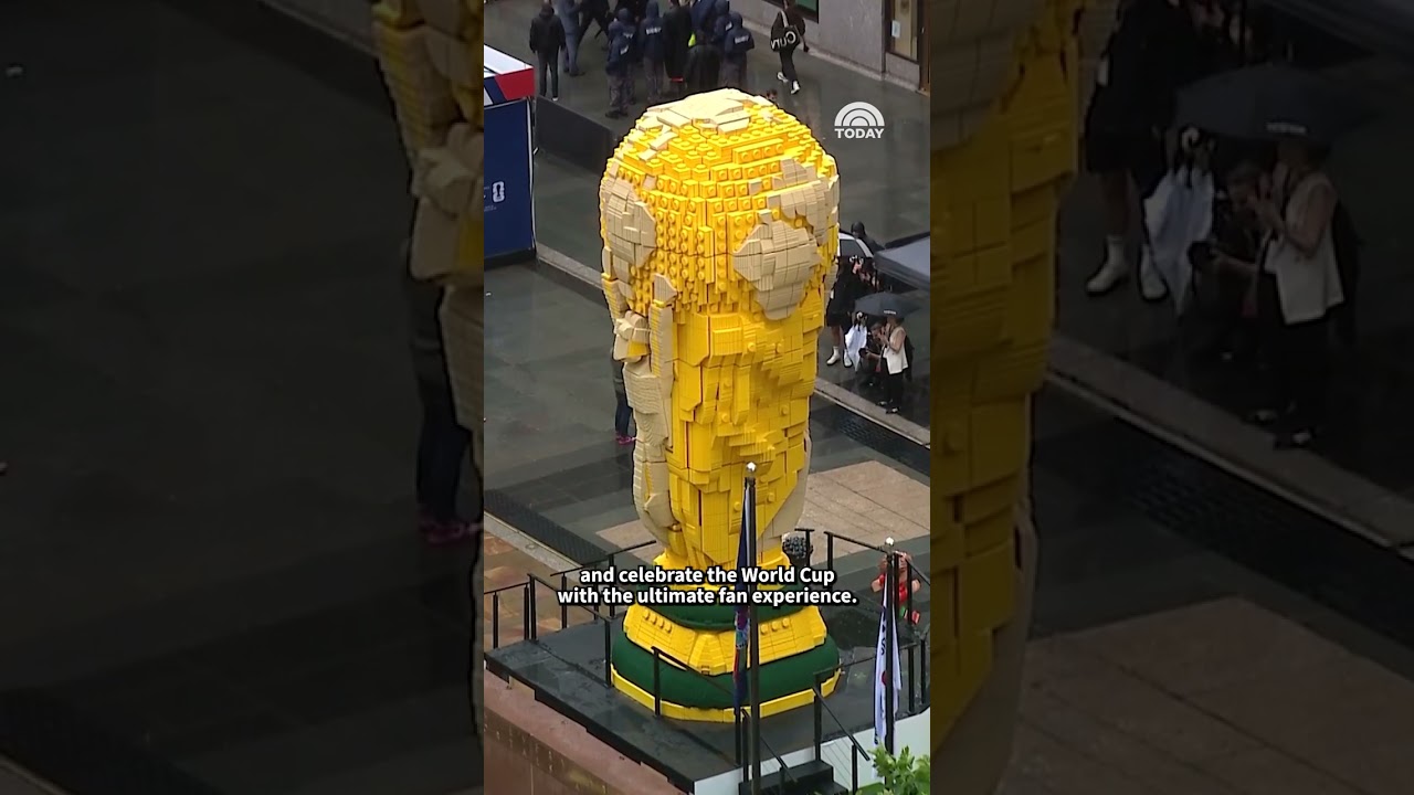 23-Foot-Tall Lego Replica of FIFA World Cup on Display at Rockefeller Center