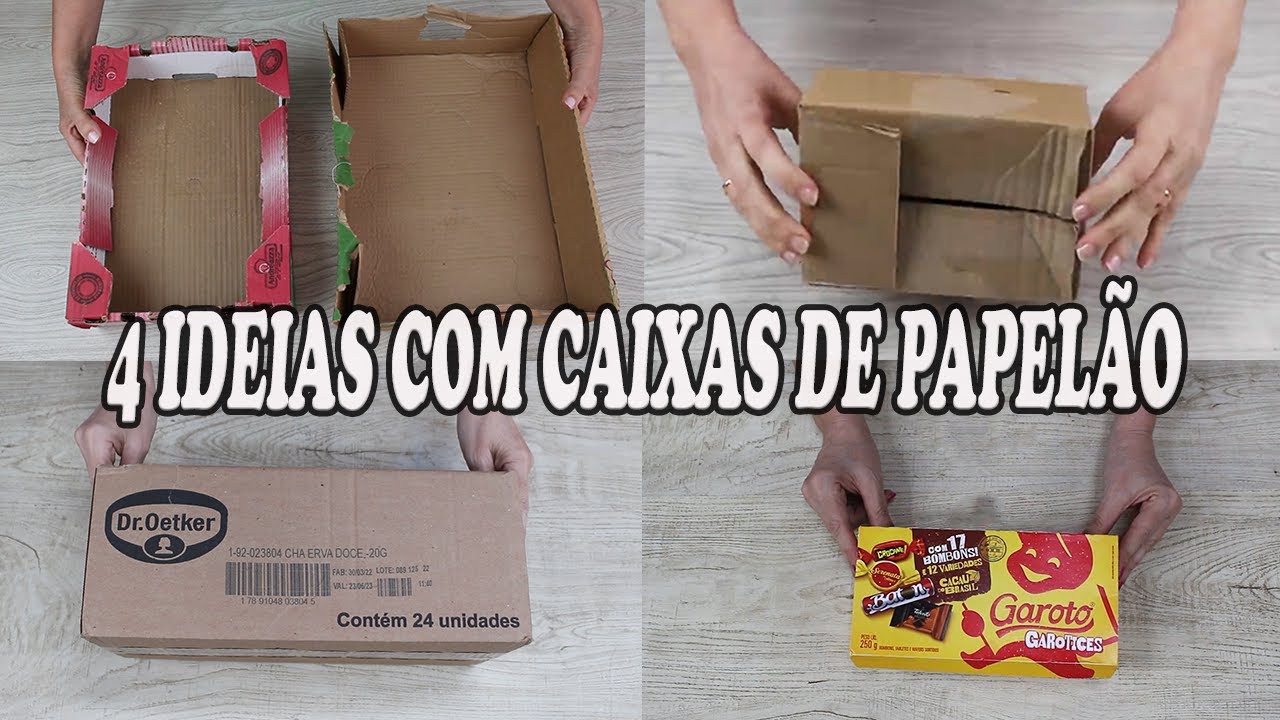 4 IDEIAS INCRÍVEIS COM CAIXAS DE PAPELÃO - ÚTEIS E FÁCEIS