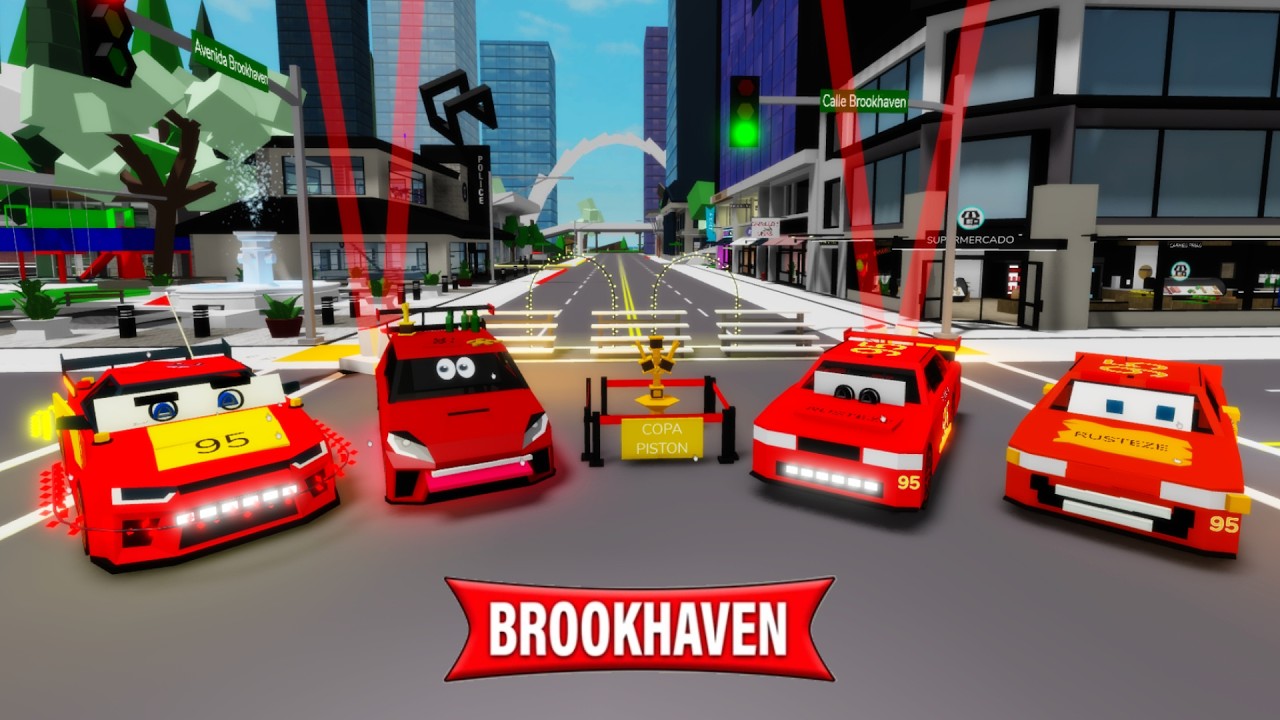 BATALLAS DE COCHES RAYO MCQUEEN en BROOKHAVEN!
