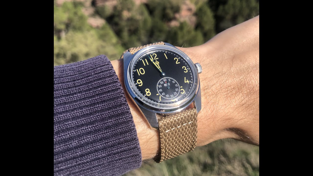 Merkur pilot's watch. 38mm  case, hand wind in-house movement. Vintage style watch.