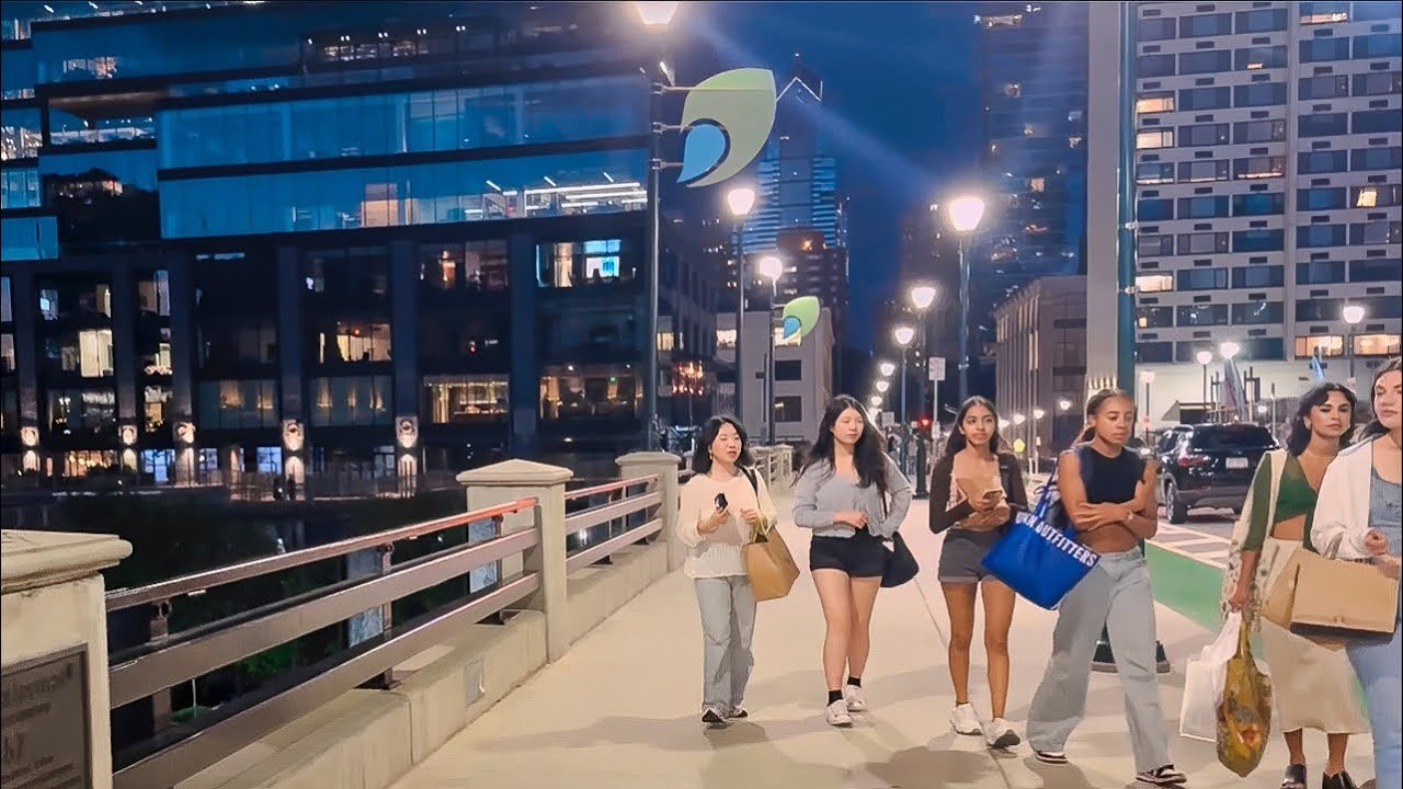 Philadelphia Walking Tour Night,  Center city 2024 - 4k hdr