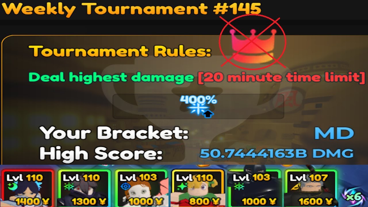 50.7B+ DMG TOURNAMENT #145 - Anime Adventures