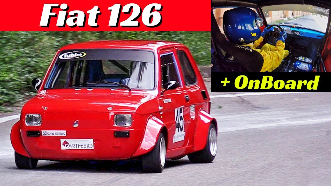 Fiat 126 Giannini, 700cc Engine, Actions + OnBoard - 2018 Bologna-San Luca Hillclimb Race
