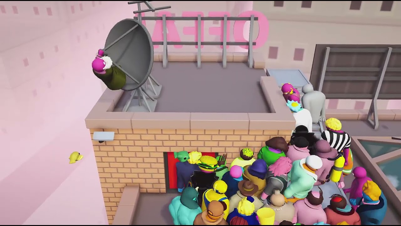 With friend Gang Beasts