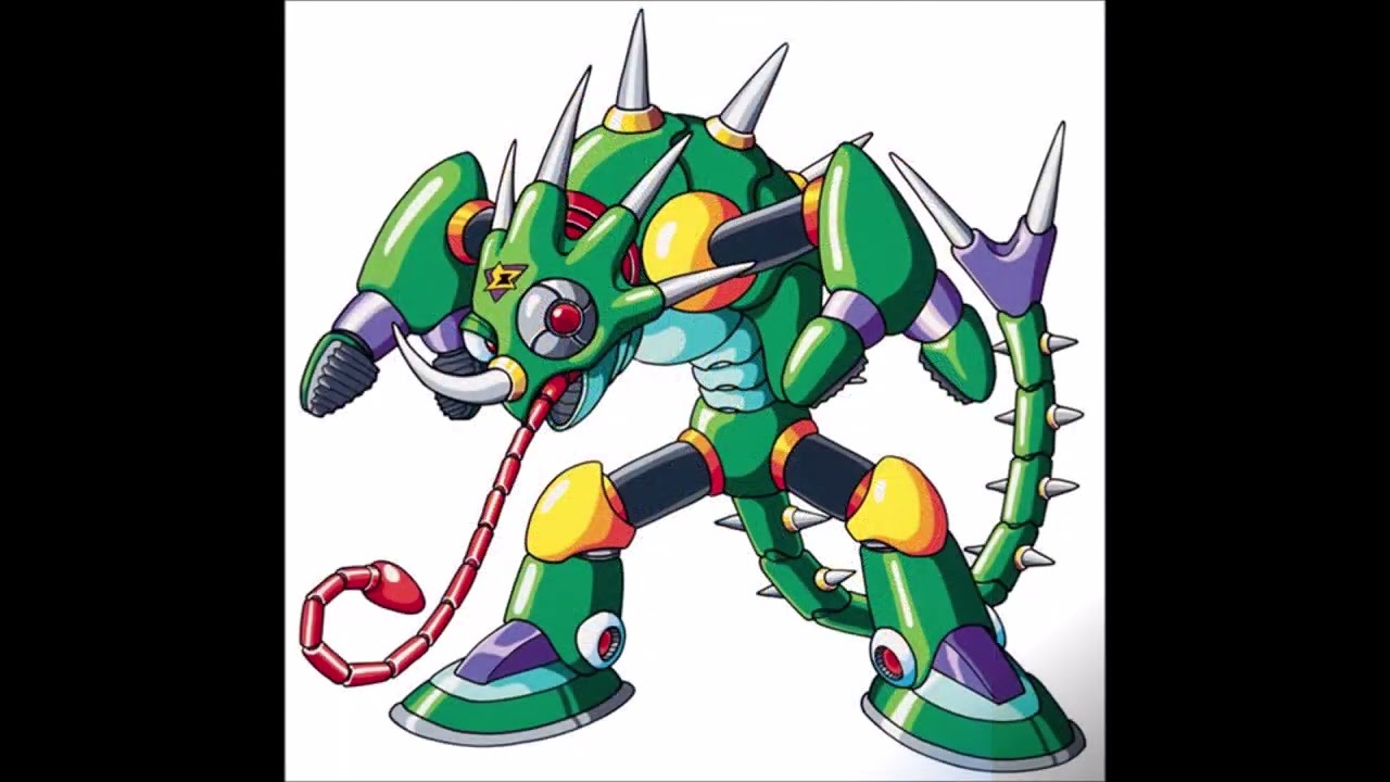 Mega Man X Sting Chameleon Stage 90's Anime Style