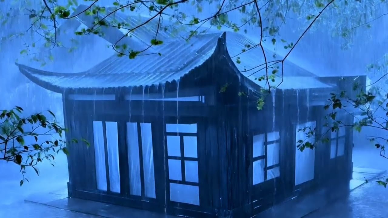 Relief From Insomnia with Loud Thunder & Torrential Rain Sounds on Old Tin Roof in Deep Rainforest