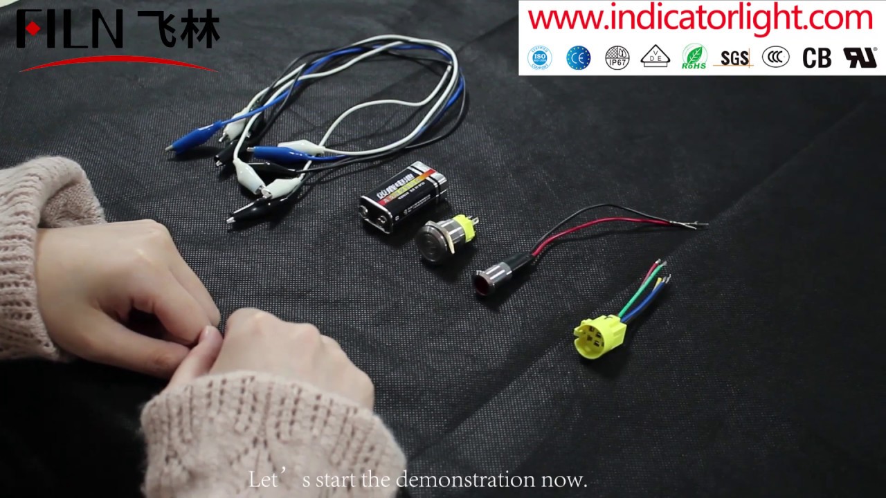 LED push button switch assembly and wiring (self-locking push button switch) 2020