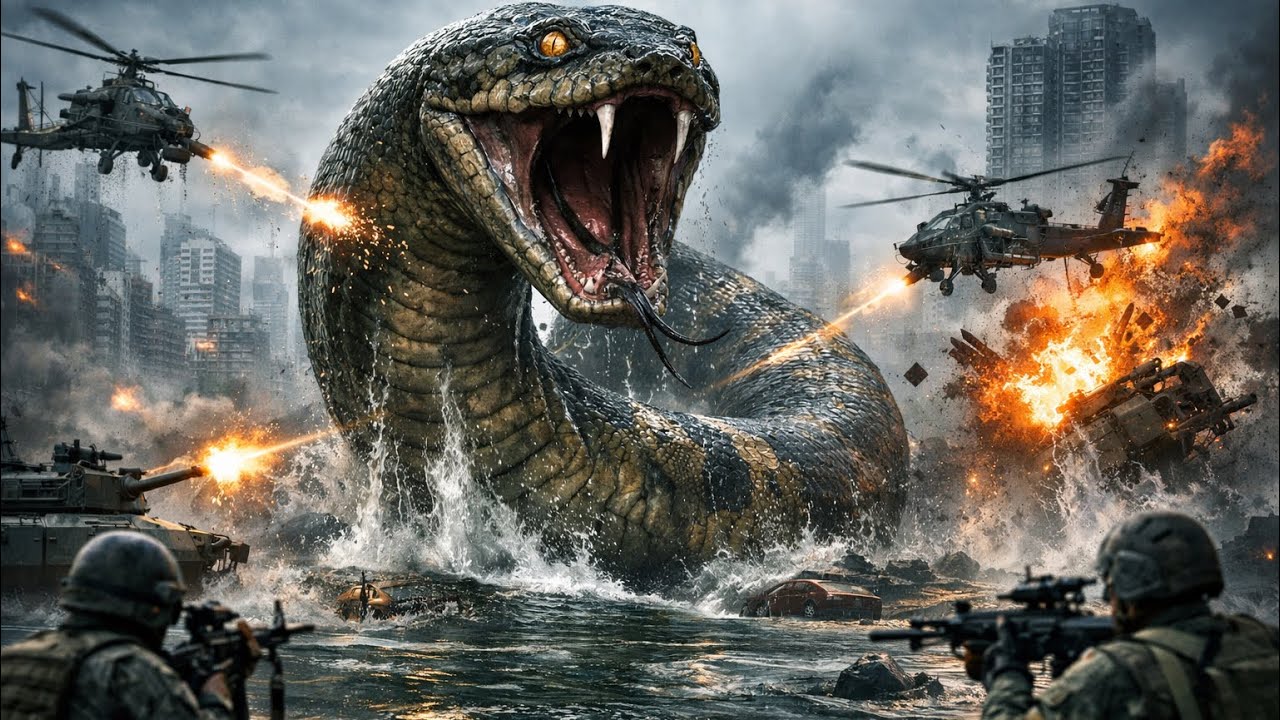 Giant Anaconda vs US Army in Houston | Epic River Battle | Ultra-Realistic CGI Action