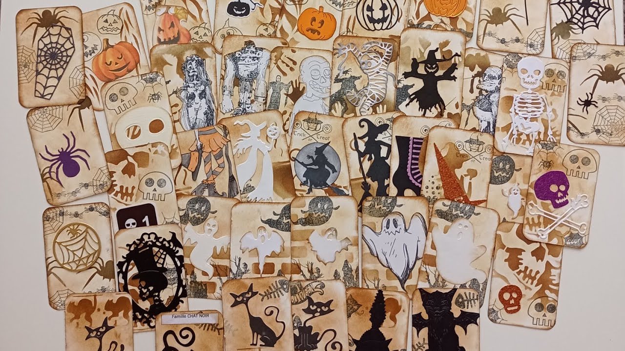 TUTO JEU de 7 FAMILLES SCRAPBOOKING #halloween #jeu7familles