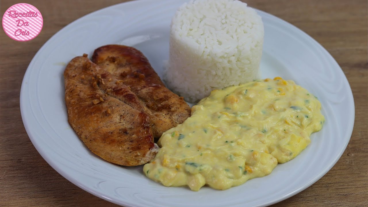 FILÉ DE FRANGO COM CREME DE MILHO | RECEITAS DA CRIS