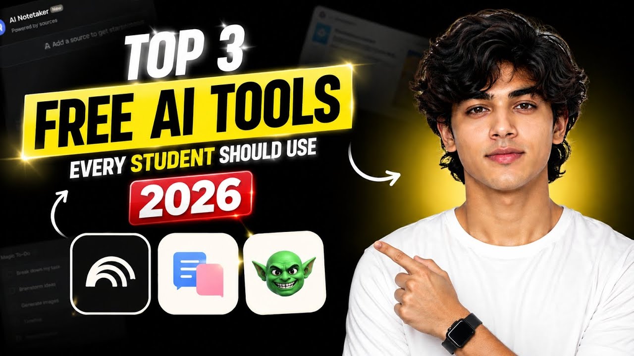 Best Free AI Tools for Students 2026 (Notes, Homework & Research) | Vimarsh Kumar 